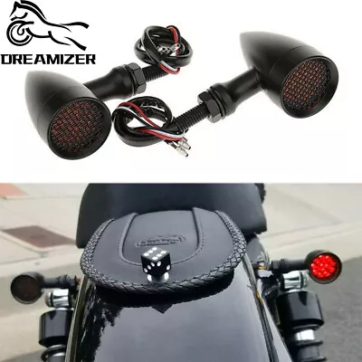 For Harley Sportster XL 883 1200 48 Black Motorcycle LED Turn Signals Red Lights • $21.89