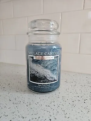 Village Candle SEA SALT SURF Large 2-Wick Classic Jar Candle 21.25 Oz LIMITED ED • $26