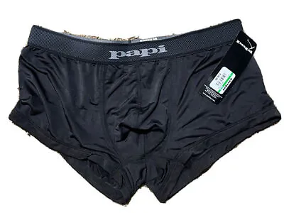 Papi Black Brazailian Stretch Trunk Underwear Size L Bnwt 62626629-962 • $4.73