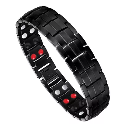 Men's Magnetic Bracelet Titanium Steel With Double Row 4 Elements Magnets • $9.99