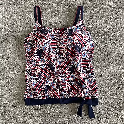 Amoena Summer Day Blouson Swim Top - Dark Navy/ Maritime Size 14 D • $32.30