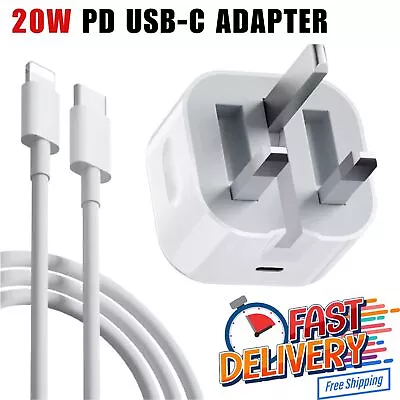 For IPhone 14 13 12 11 Pro MAX XR Fast Charging USB-C 20W PD Plug Charger Cable • £3.99