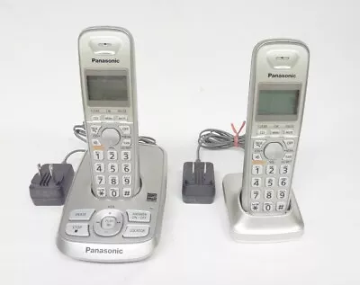 PANASONIC Cordless Phone DECT 6.0 System 2 Handsets • KX-TG4221 W/Chargers EXC! • $19.95