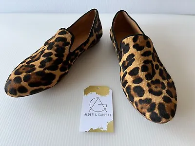 J. Crew Brown Animal Print Dyed Calf Hair Slip-On Loafers Size 8.5 (US) • $39.56