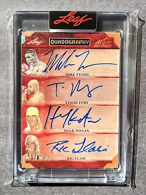 2023 Leaf Art Of Sport Mike Tyson Hulk Hogan Tyson Fury Ric Flair Quad AUTO /8 • $499.99