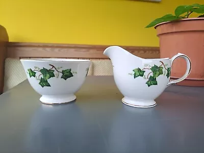Vintage Colcough ‘ivy Leaf' Bone China Milk/cream Jug And Sugar Bowl • £9