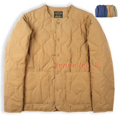 Men Retro M-65 Liner Jacket Quilted Cotton Coat Pockets Warm Tops Casual Outwear • $51.98