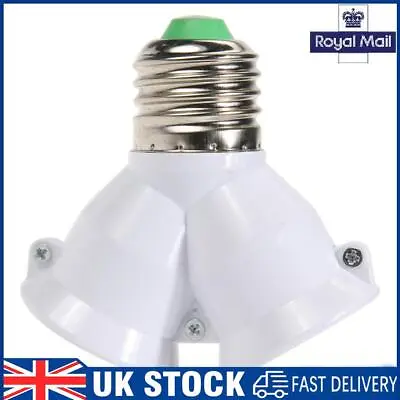 2Pcs 2 In 1 E27 Lamp Socket Splitter Adapter Light Bulb Base Stand Holder • £5.10