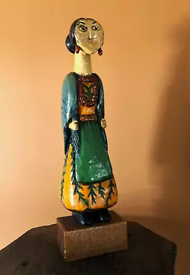 VTG Wooden Frida Kahlo 14” Figure. Original Mexican Handcrafted Wood Folk-Art • $95