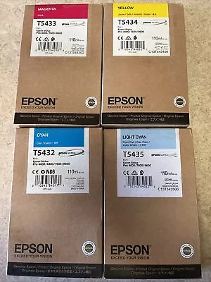 EPSON New Genuine OEM T5433 T6434 T5432 T5435 Cartridge 4000/4800/7600/9600 • $300