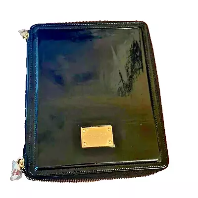 MICHAEL KORS Ipad Case For Tablet MK Black Patent Leather/Gold Hardware • $12