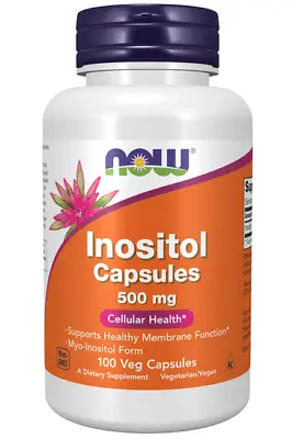 £16.65 • Buy Inositol 500 Mg 100 Herbal Capsules Now Foods
