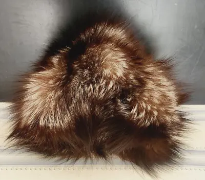 Vintage Russian Brown Fox Fur Ladies Cossack Hat Long Thick Luxurious Designer • $44.99