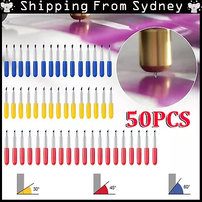 $14.29 • Buy 50PCS Cricut Cutting Replacement Blades Roland Vinyl Cutter Plotter 30° 45° 60°