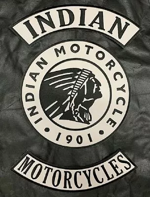 Embroidered INDIAN MOTORCYCLE JACKET VEST BACK PATCH (3PC FULL SET) • $19.99
