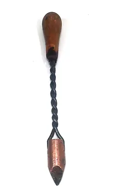 Antique 10  Soldering Iron Tinsmith Vintage Roofing Soldering Copper Wood Handle • $24.50