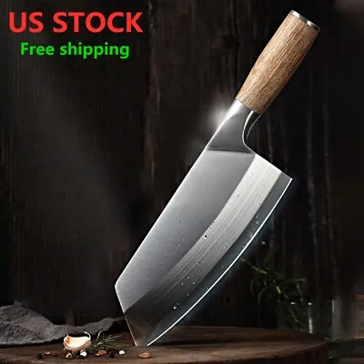 $9.99 • Buy Stainless Steel Japanese Kitchen Knive Cleaver Chef Knife Slicing Meat Butcher