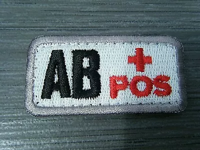 BLOOD GROUP A + POSITIVE SEW ON  Embroidered Patch Badge Hook Loop Fitting  • £2.99