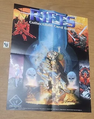 =Palladium Books Rifts Collectible Card Game SIGNED POSTER = • $20