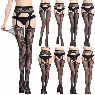 Women Sexy Lace Pantyhose Elastic Tights Suspender Garter Belt Stockings Socks • $4.89