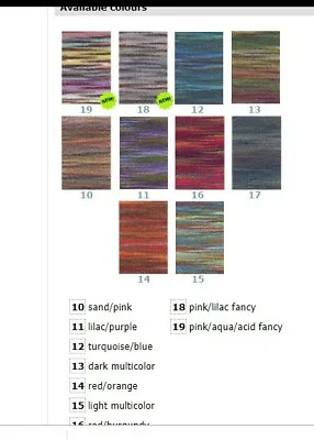 Adriafil Cromia Multi-Coloured DK Knitting Yarn 50g Balls 10 Shades • £5.99