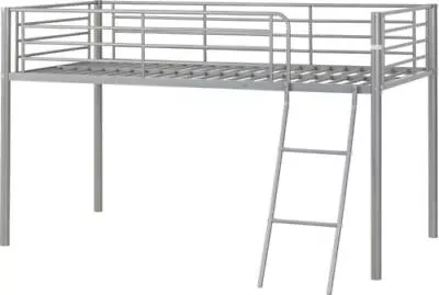 Kids Metal Mid Sleeper Cabin Bunk Bed In Black & White  Cream Childrens Loft • £139