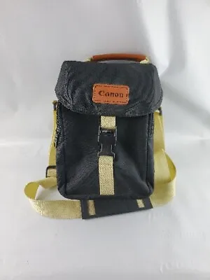 $29.99 • Buy Vintage Canon Bag Case Black Brown Label Handle Strap Multi Compartments