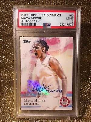 Maya Moore 2012 Topps USA Olympics WNBA Minnesota Lynx Auto PSA 9 Autograph • $274.99