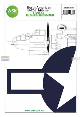 ASKD48039 1:48 ASK/Art Scale Decals - B-25J Mitchell Stencils • $22.59