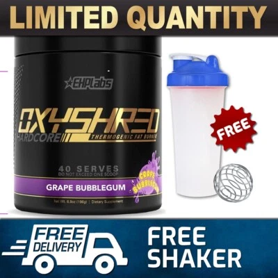 $64.95 • Buy EHPLABS OXYSHRED HARDCORE 40SRV Grape Bubblegum // THERMO FATBURNER OXY SHRED %