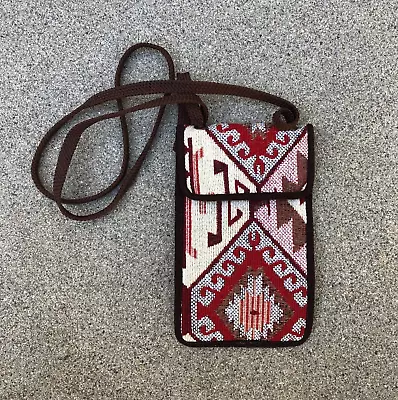 Women's Aztec Embroidered IPhone Android Wallet Crossbody Purse Bag Travel • $10.20