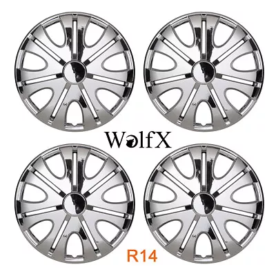 14  4PCS Wheel Covers Full Rim Snap On Hub Caps For R14 Tire Ford Fiesta Kia Rio • $45.99