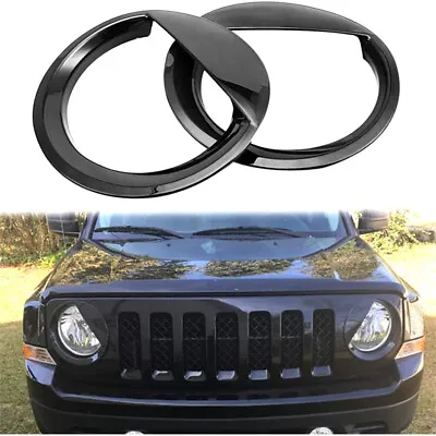 $18.59 • Buy 2X Front Angry Eyes Style Light Headlight Trim Cover For Jeep Patriot 2011-2017