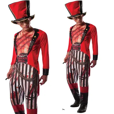 Lion Tamer Costume Mens Halloween Zombie Circus Ringmaster Fancy Dress Outfit • £14.99