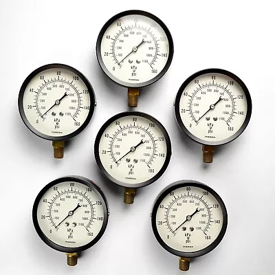 MARSH J8052 - 3.5  Dial - 0-160 PSI/KPA Lot Of 6 Pressure Gauges New Old Stock • $36