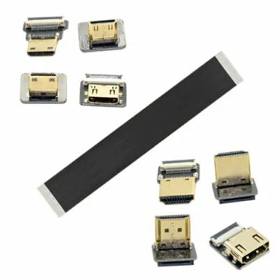 FPV HDMI Ribbon Cable Up Angled 90 Degree Micro HDMI  To Mini HDMI Male FPC FFC • $3.87