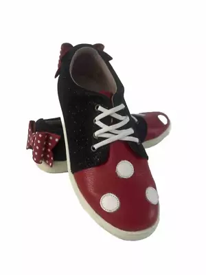 Women Girls Shoes Minnie Mouse Bow Back Monkey Feet Red And Black Size 38 • $45
