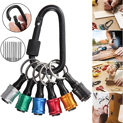 7/14x Portable 1/4  Hex Shank Quick Release Key Chain Screwdriver Bit Holder Bit • $7.39