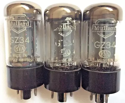 Mullard GZ34 Valve Tube X3 For Amplifier Leak TL12.1 Quad II KT66 U52 B65 PX25 • £300