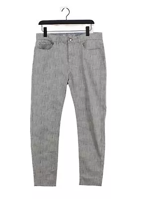 Zara Men's Suit Trousers W 34 In Grey 100% Cotton Straight Dress Pants • £12.30