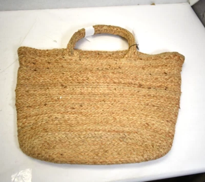 $44.99 • Buy Zara Home Jute Basket Bag W Removable Inner Linen Bag Natural W Knot Closure