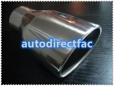 3'' Inlet Stainless Steel Oval Rolled Angle Cut Outlet Exhaust Tip 8.3'' Long • $40