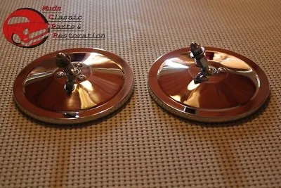 Round Chrome 5  Outside Outer Rear View Mirror Set Chevy Truck Hot Rat Rod Pair • $41.72