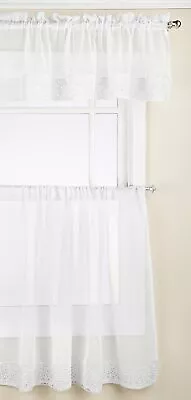 Regal Vienna Macrame Lace 3 Pc Kitchen Curtains 3 Tier Ivory Light Beige NWOP • $12.99