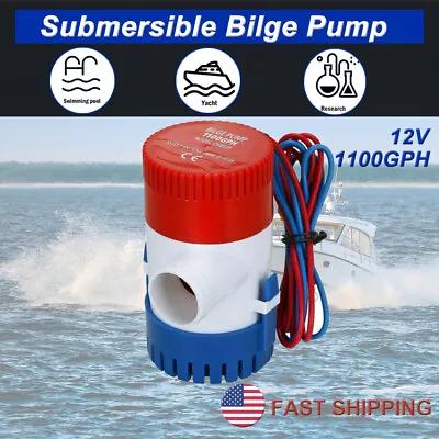 Bilge Water Pump 1100GPH Submersible Replacement For Boat RV Marine Bait Tank • $13.79