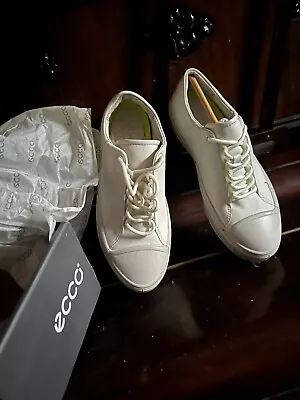 ECCO Brand New White Cream Sneakers Trainers Size 4.5 Uk Woman • £14.99