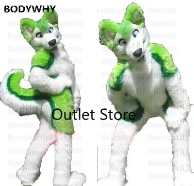 Fursuit Long Fur Husky Dog Wolf Mascot Costume Fancy Dress Cosplay Unisex Party • $786.63