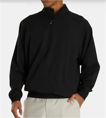 NWT FootJoy FJ Golf 1/2 Zip Men's WindShirt Size M Color Black #23505     X41 • $59.99