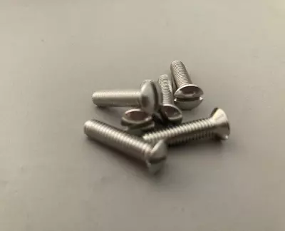 A2 Stainless 2BA 4BA 6BA Raised Countersunk Slotted Head Machine Screws • £3.50