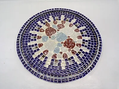 Vintage Hand Made Mosaic Tile Folk Art Tiled Serving Tray UNIQUE • $15